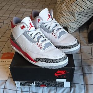Nike Air Jordan 3 White Red Gray Sneakers
